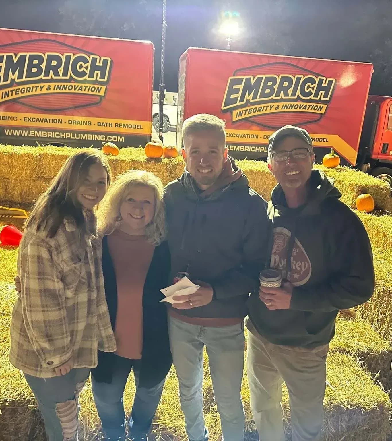 family celebrating at the embrich fall bash