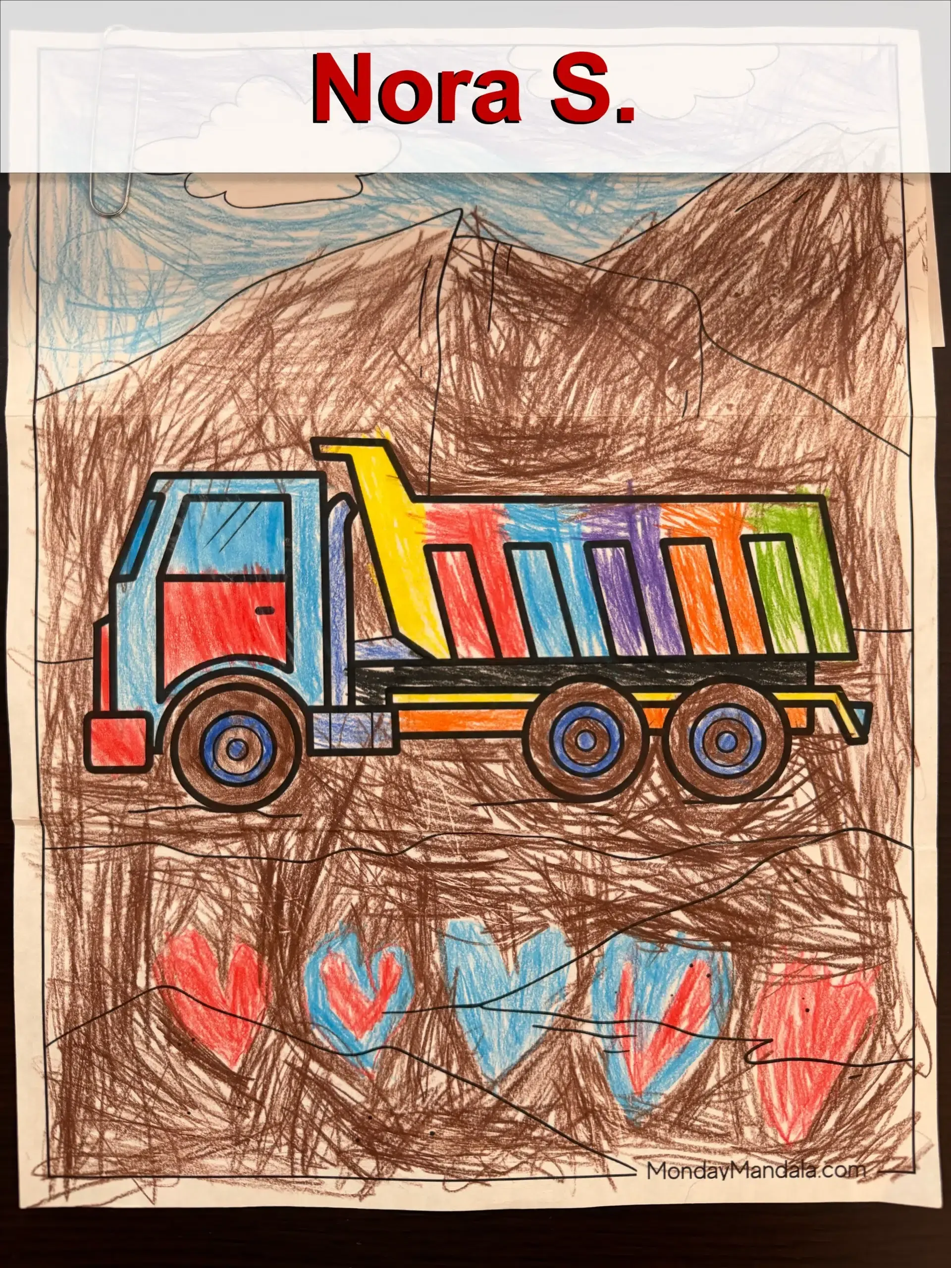 childs drawing of embrich truck