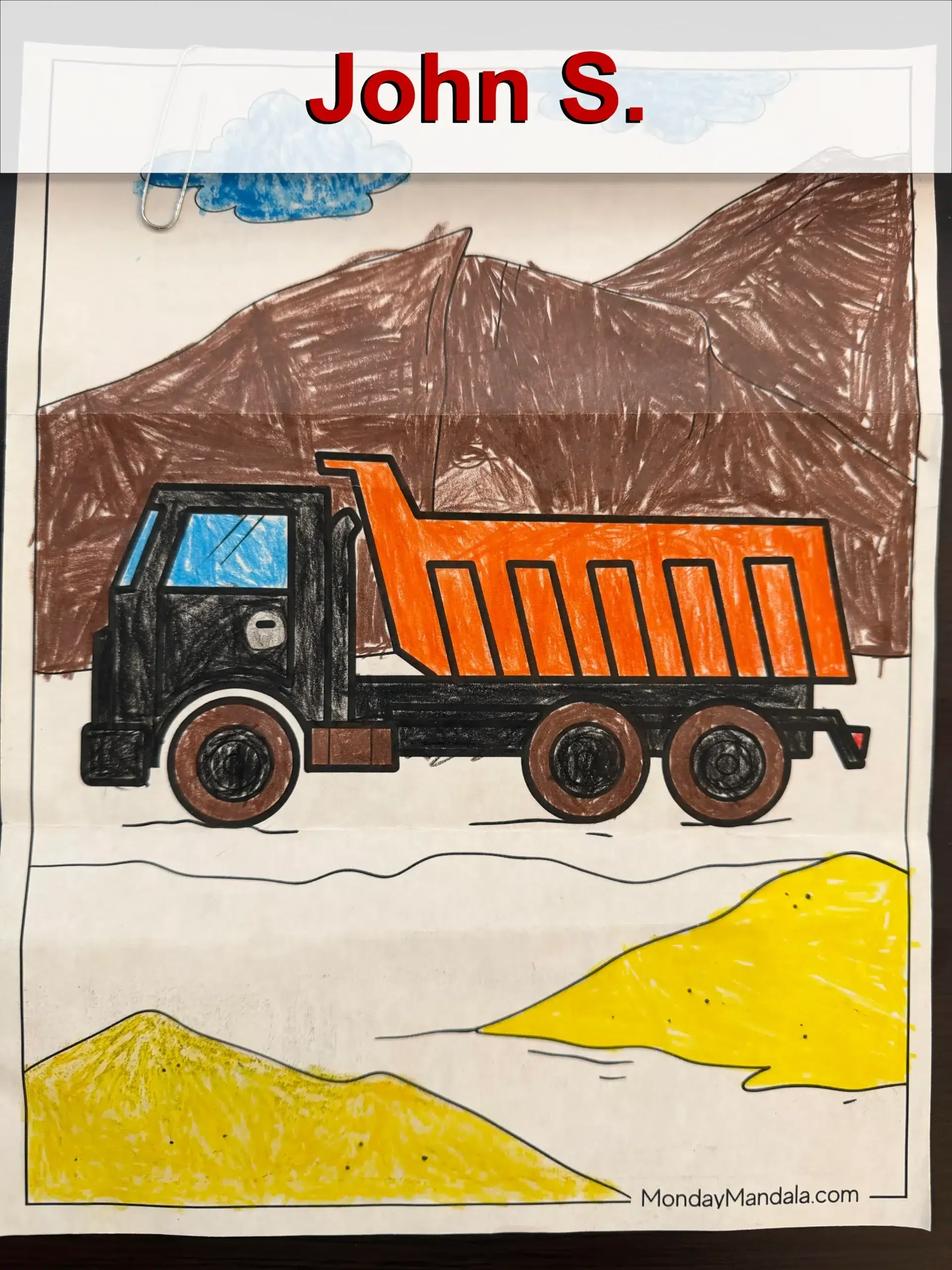 childs drawing of embrich truck