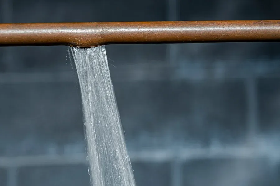 Leaking copper pipe.