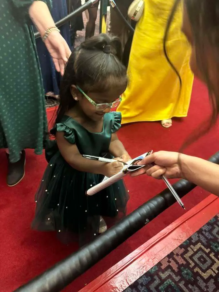 Young rockstar honoree on the red carpet at Night of Rockstars