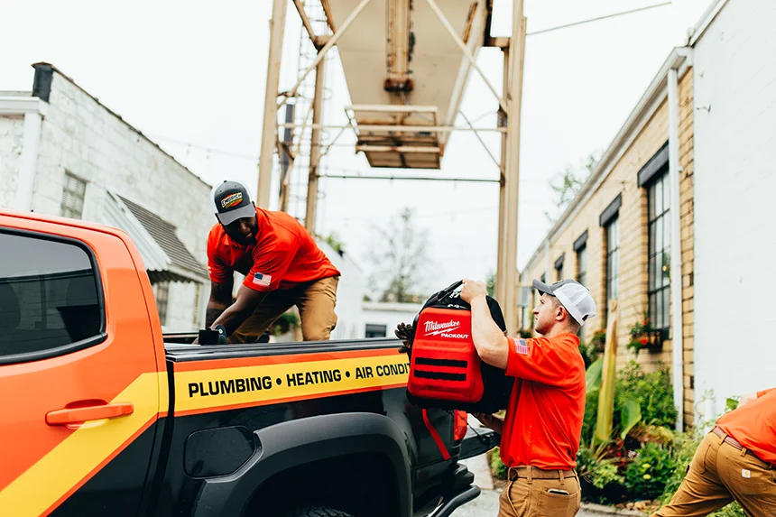 Embrich Plumbing, Heating & Air Conditioning service expert padding equipment to service expert in Collinsville