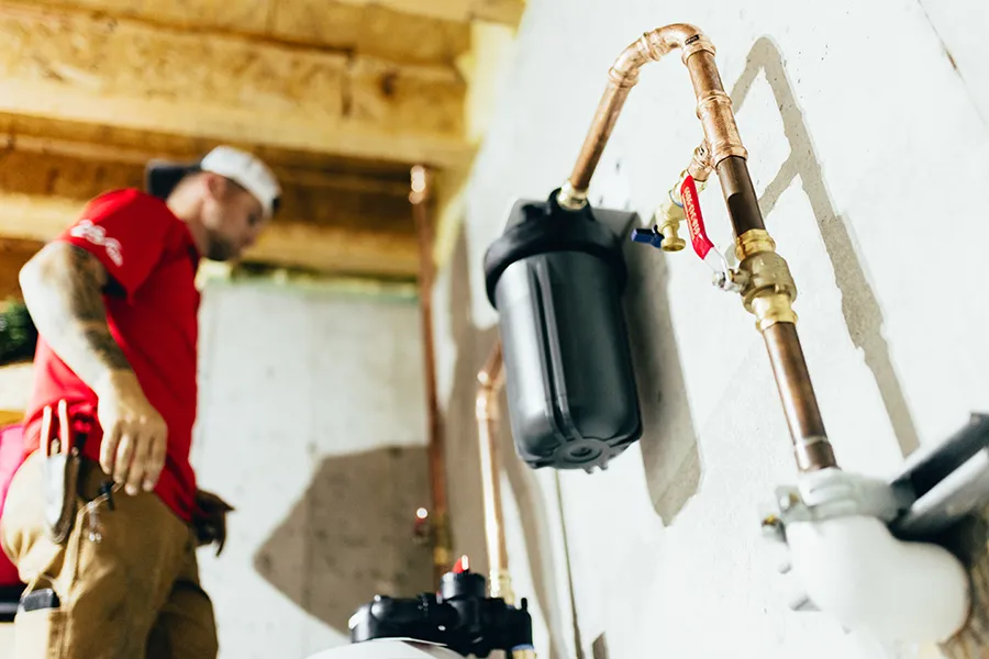 Close up of plumbing equipment